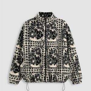 Floral Black and White Women's Jacket